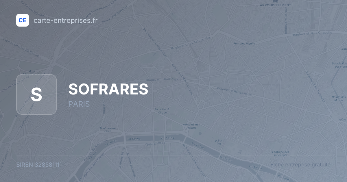 SOFRARES — 328581111 — fiche entreprise
