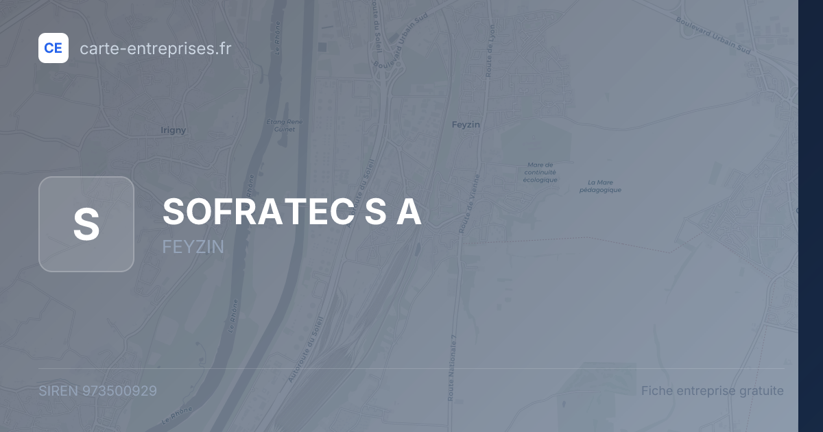 SOFRATEC S A — 973500929 — fiche entreprise