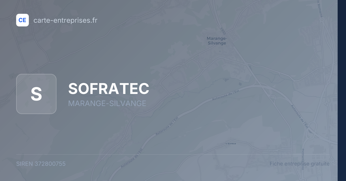 SOFRATEC — 372800755 — fiche entreprise
