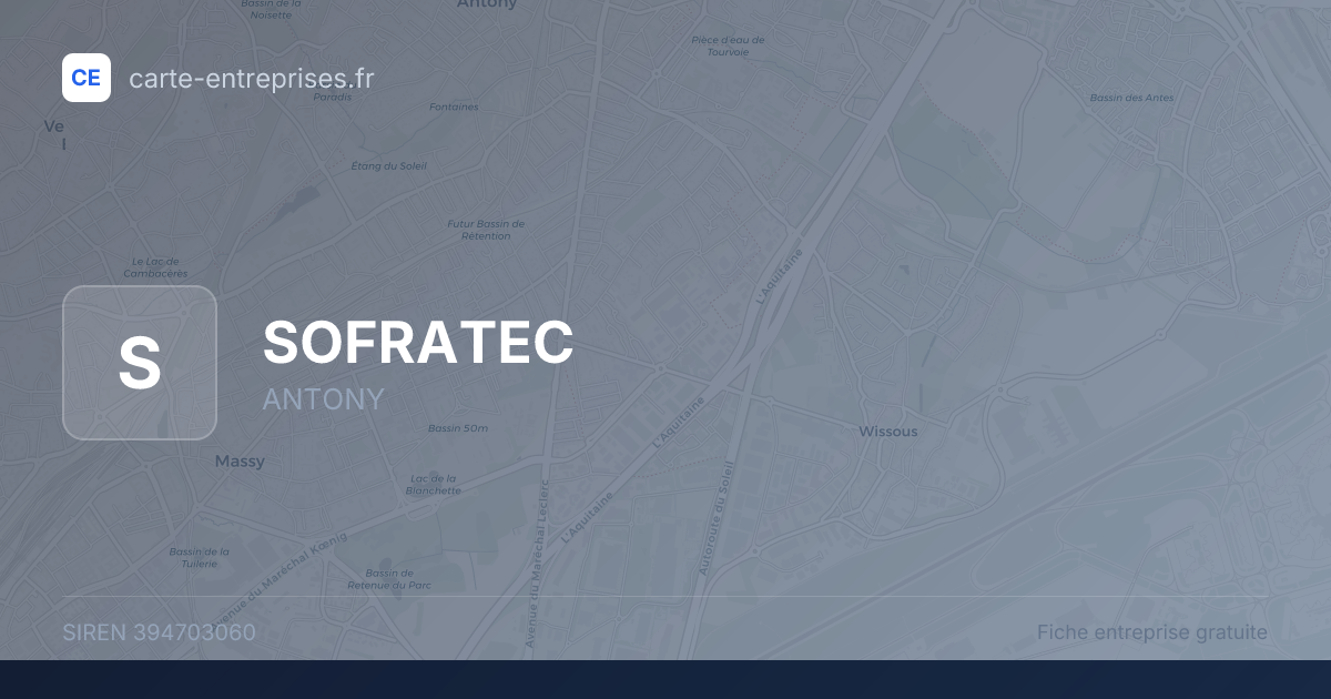 SOFRATEC — 394703060 — fiche entreprise