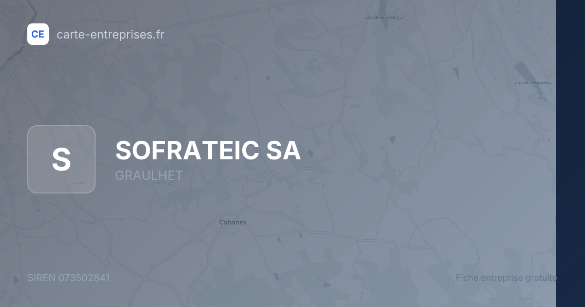 SOFRATEIC SA — 073502841 — fiche entreprise