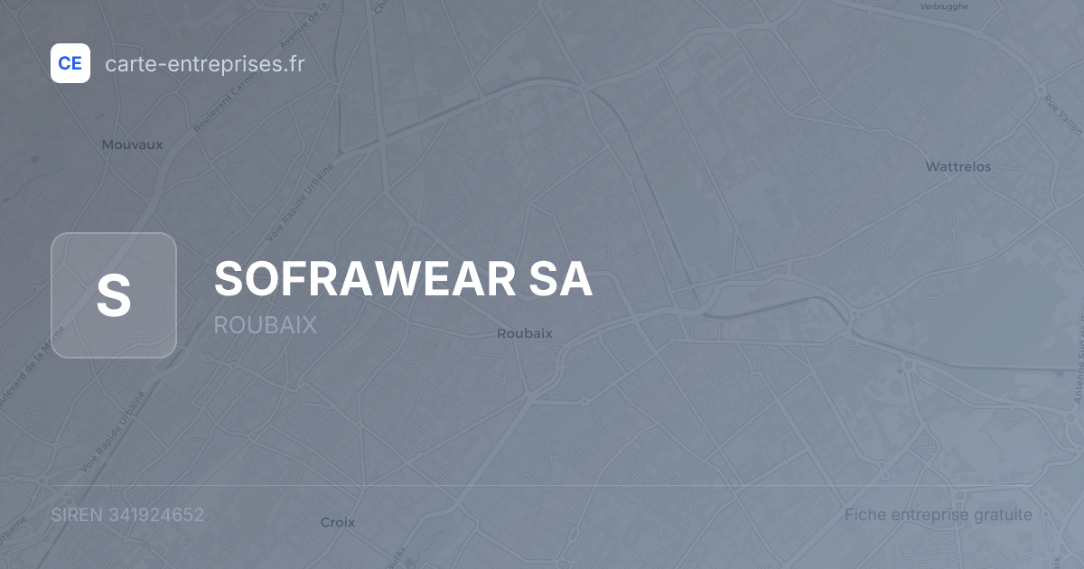 SOFRAWEAR SA — 341924652 — fiche entreprise