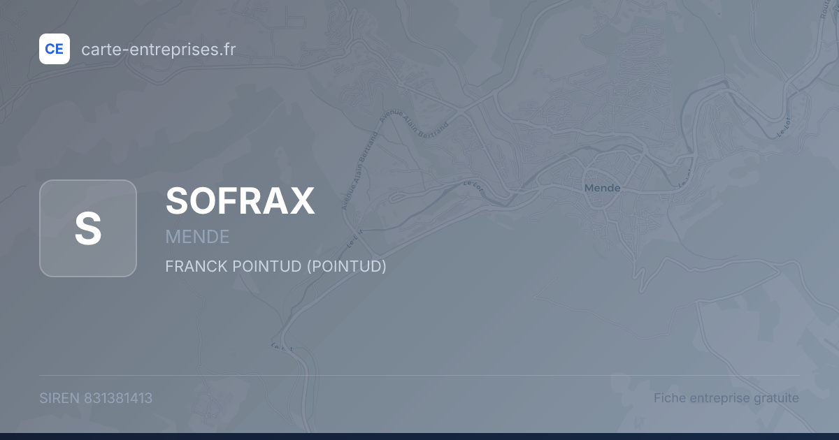 SOFRAX — 831381413 — fiche entreprise