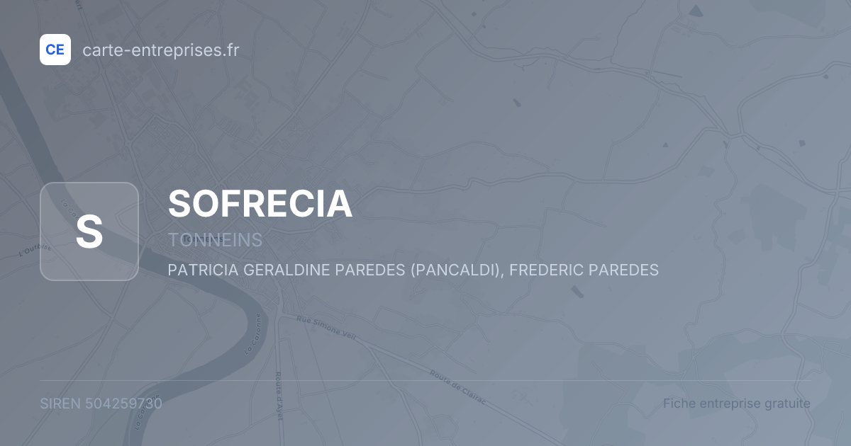 SOFRECIA — 504259730 — fiche entreprise