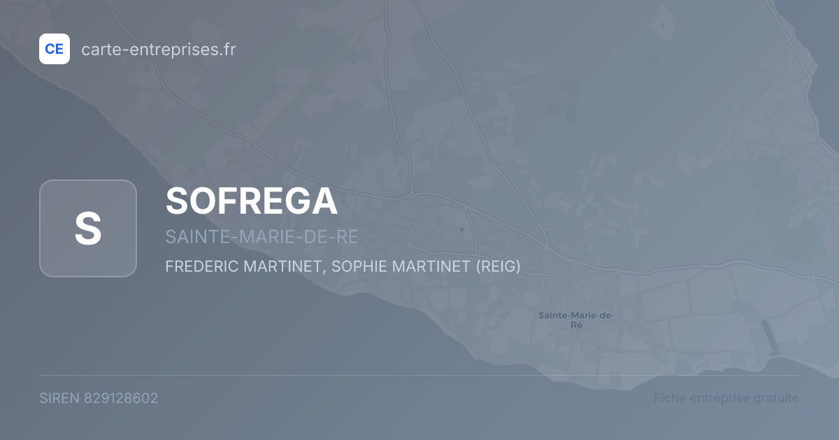 SOFREGA — 829128602 — fiche entreprise