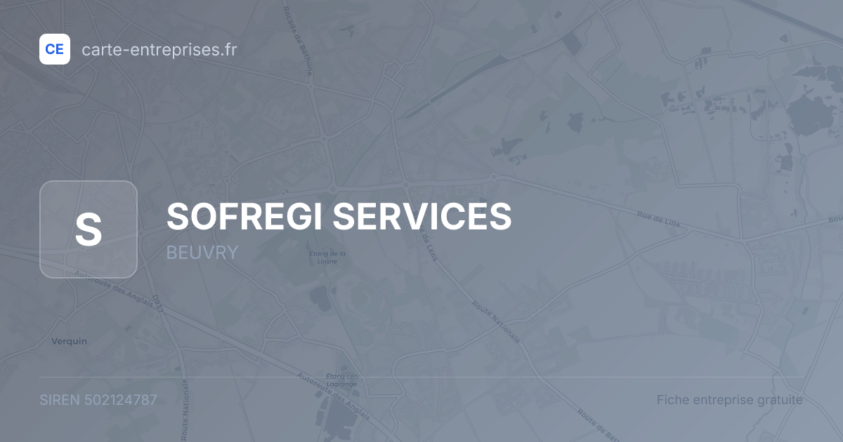SOFREGI SERVICES — 502124787 — fiche entreprise