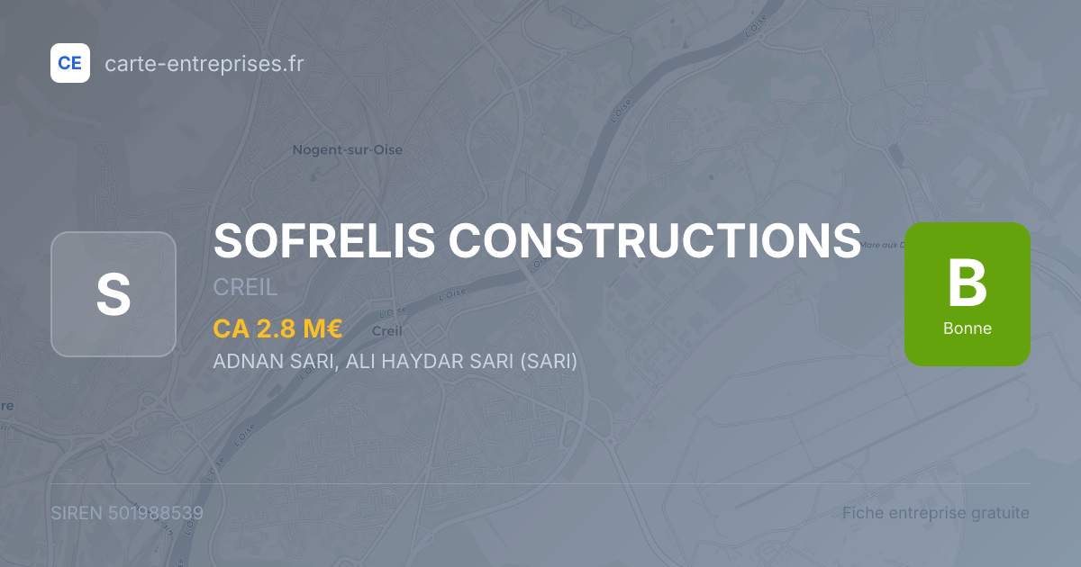 SOFRELIS CONSTRUCTIONS — 501988539 — fiche entreprise