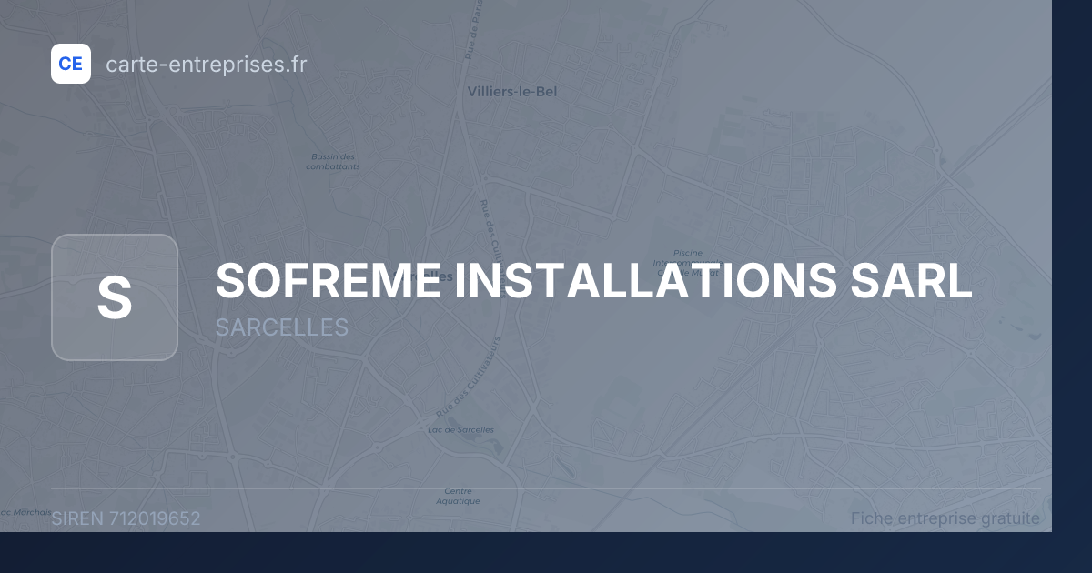 SOFREME INSTALLATIONS SARL — 712019652 — fiche entreprise