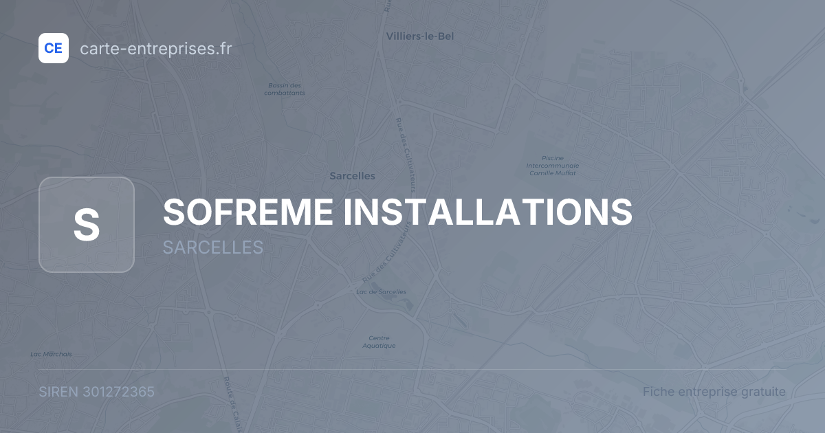 SOFREME INSTALLATIONS — 301272365 — fiche entreprise