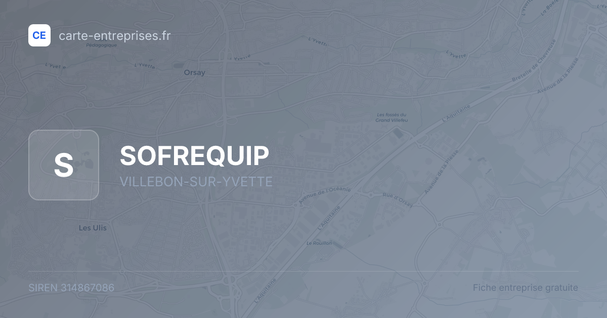 SOFREQUIP — 314867086 — fiche entreprise
