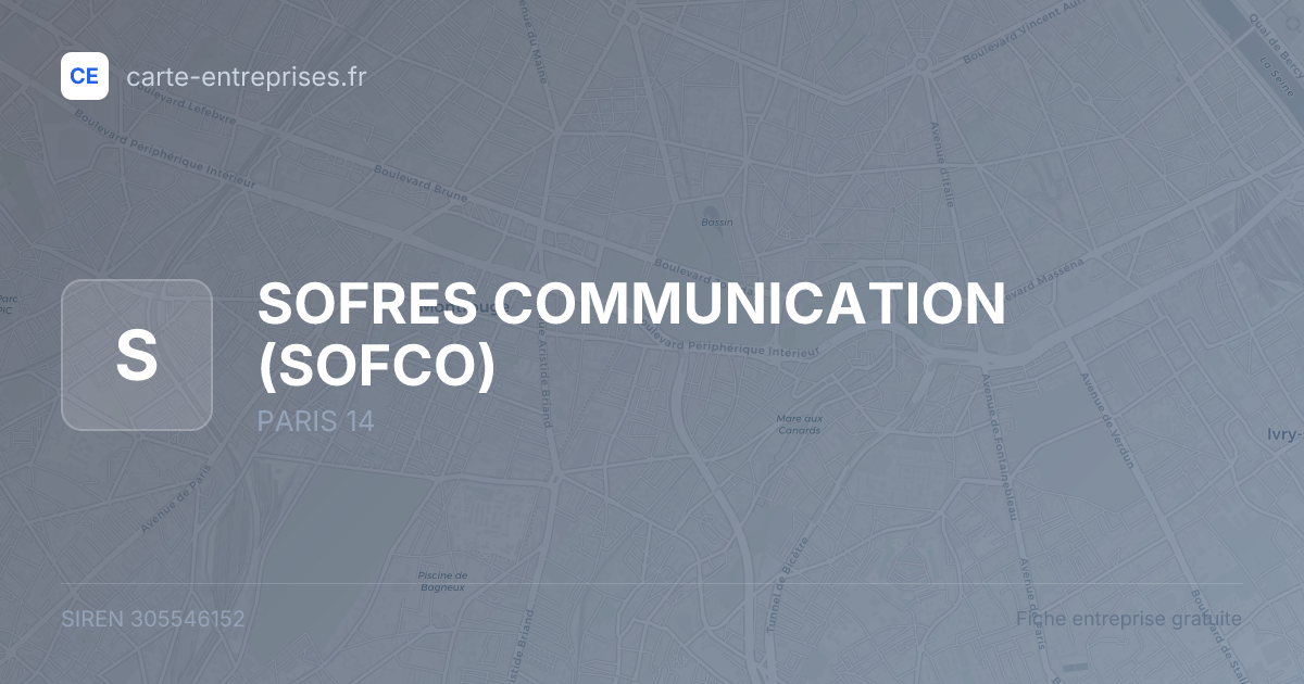 SOFRES COMMUNICATION (SOFCO) — 305546152 — fiche entreprise