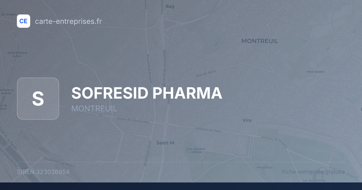 SOFRESID PHARMA — 323036954 — fiche entreprise