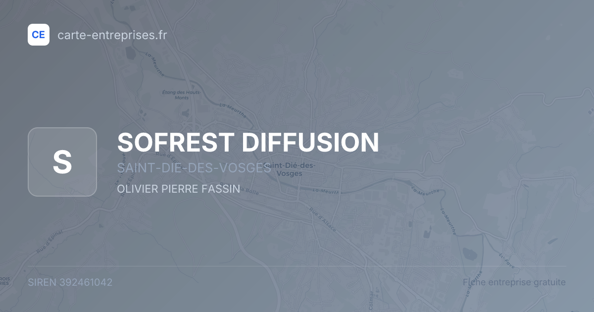 SOFREST DIFFUSION — 392461042 — fiche entreprise