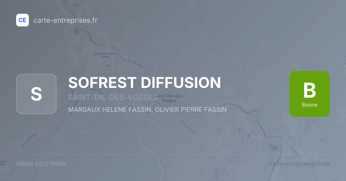 SOFREST DIFFUSION — 450279666 — fiche entreprise