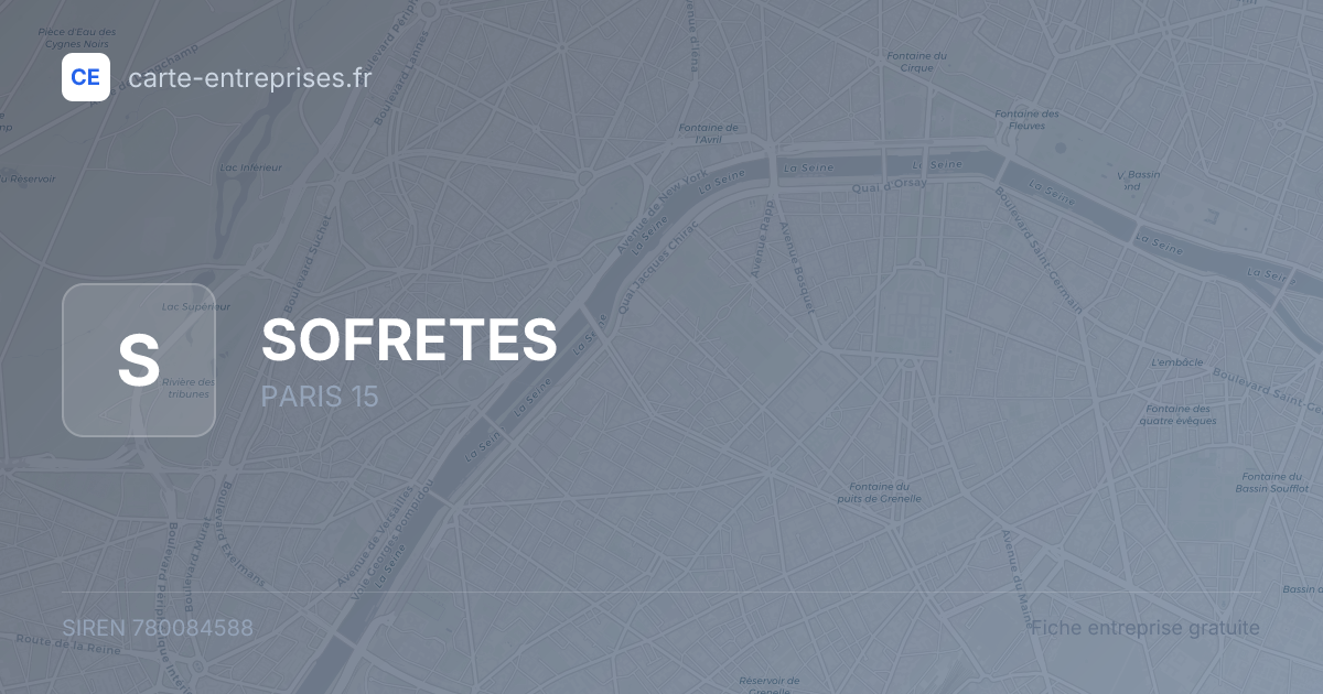 SOFRETES — 780084588 — fiche entreprise