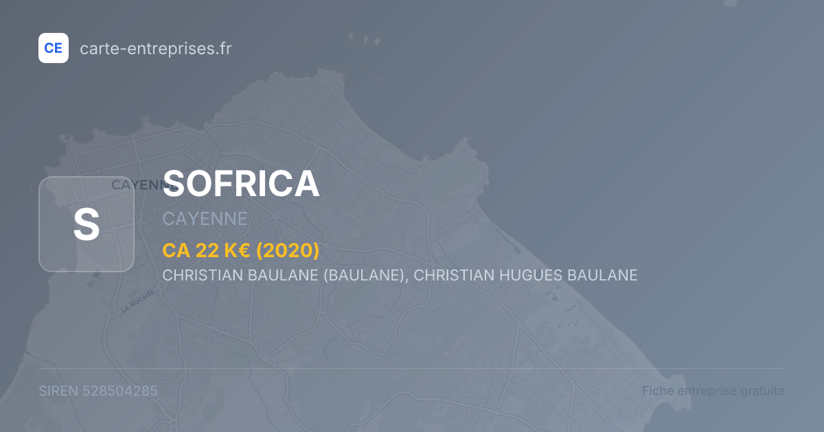 SOFRICA — 528504285 — fiche entreprise
