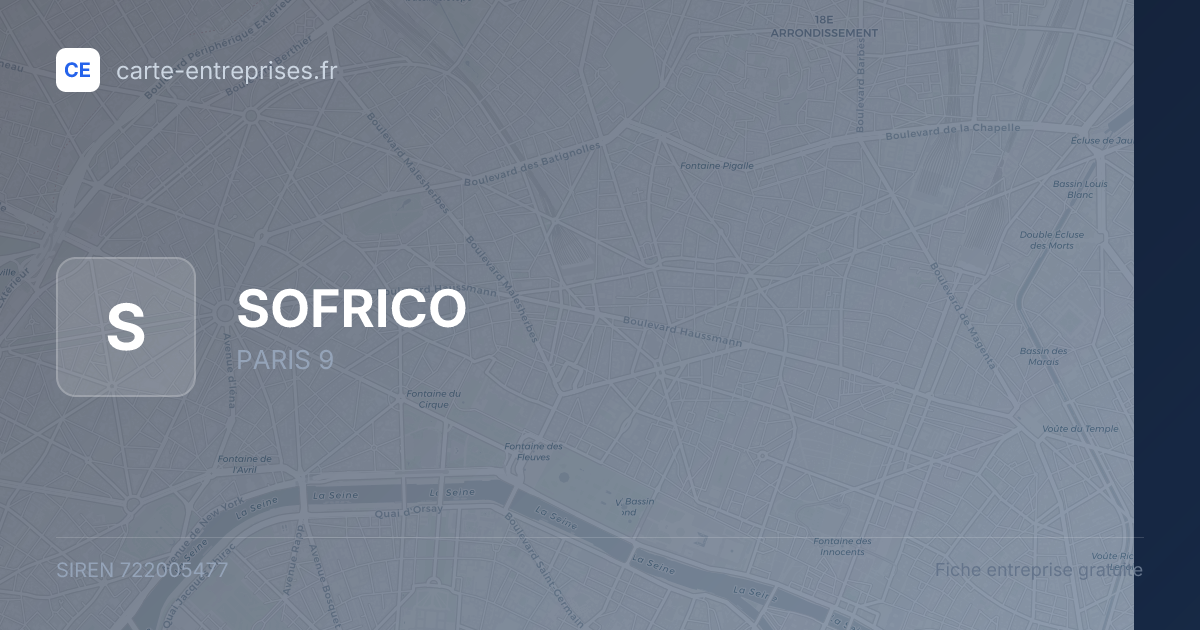 SOFRICO — 722005477 — fiche entreprise