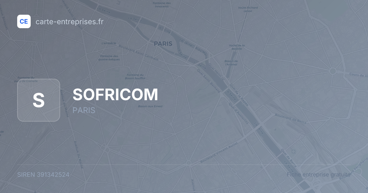 SOFRICOM — 391342524 — fiche entreprise
