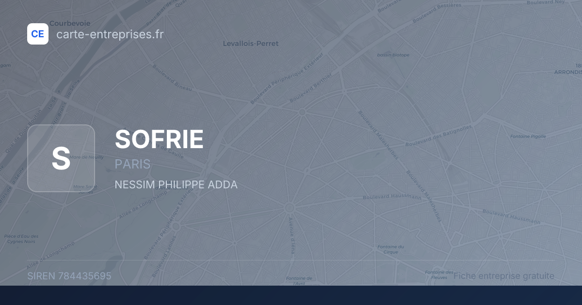 SOFRIE — 784435695 — fiche entreprise