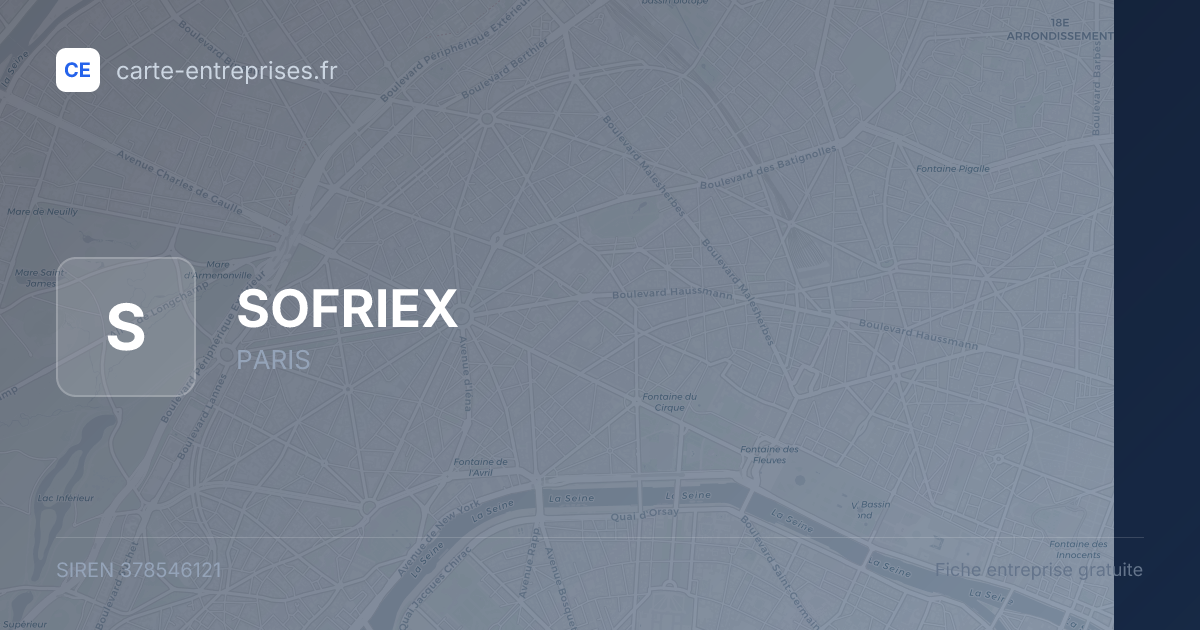 SOFRIEX — 378546121 — fiche entreprise