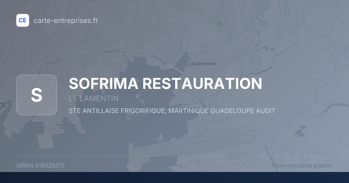 SOFRIMA RESTAURATION — 419329313 — fiche entreprise