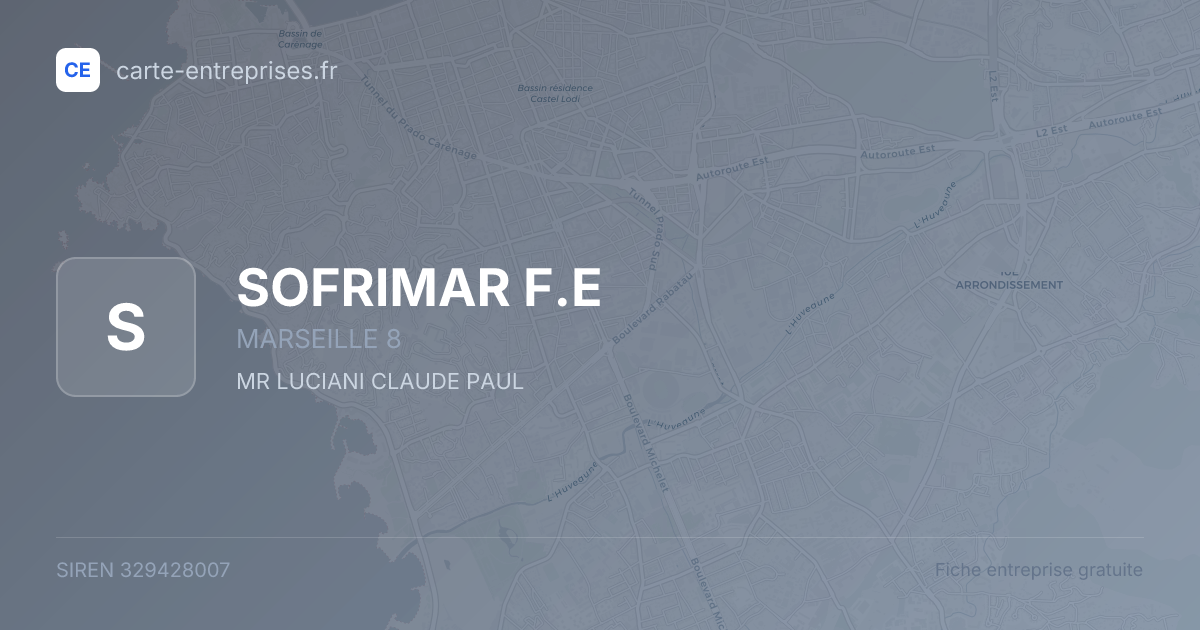 SOFRIMAR F.E — 329428007 — fiche entreprise