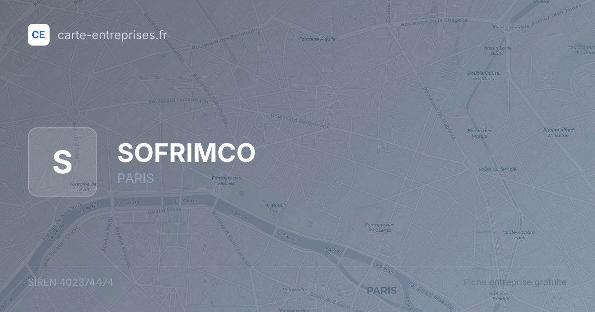 SOFRIMCO — 402374474 — fiche entreprise