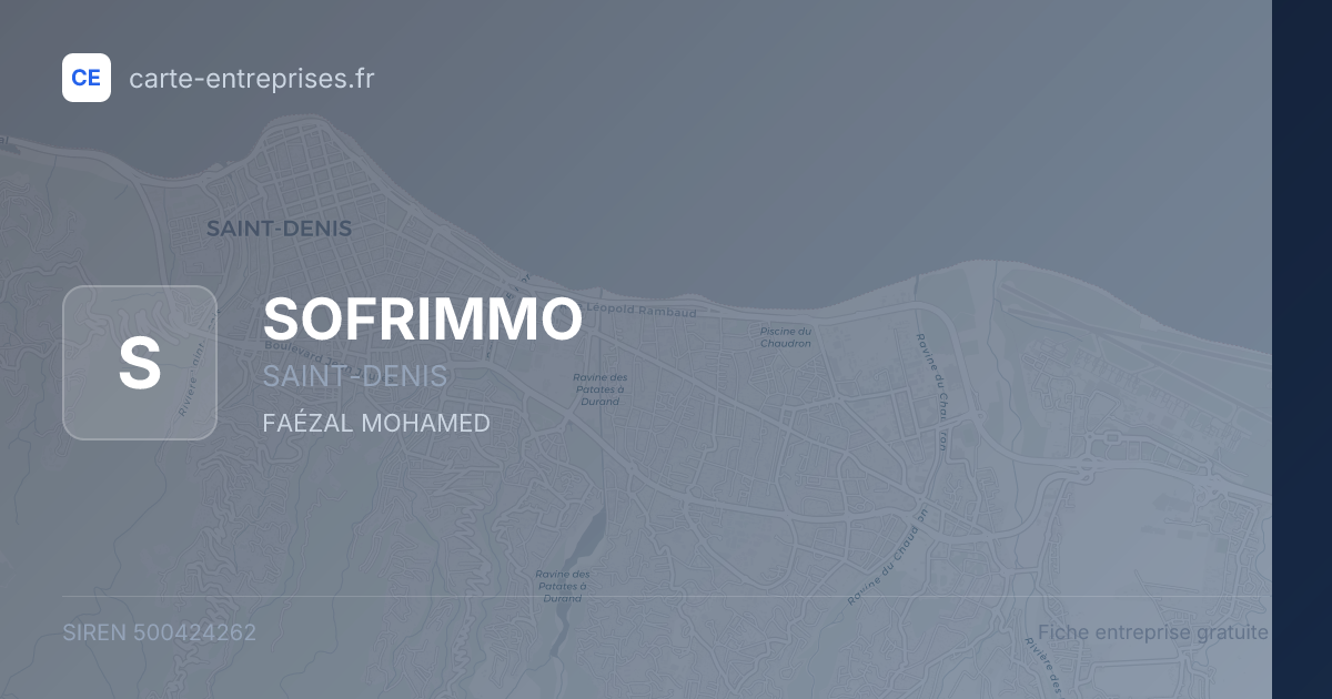 SOFRIMMO — 500424262 — fiche entreprise