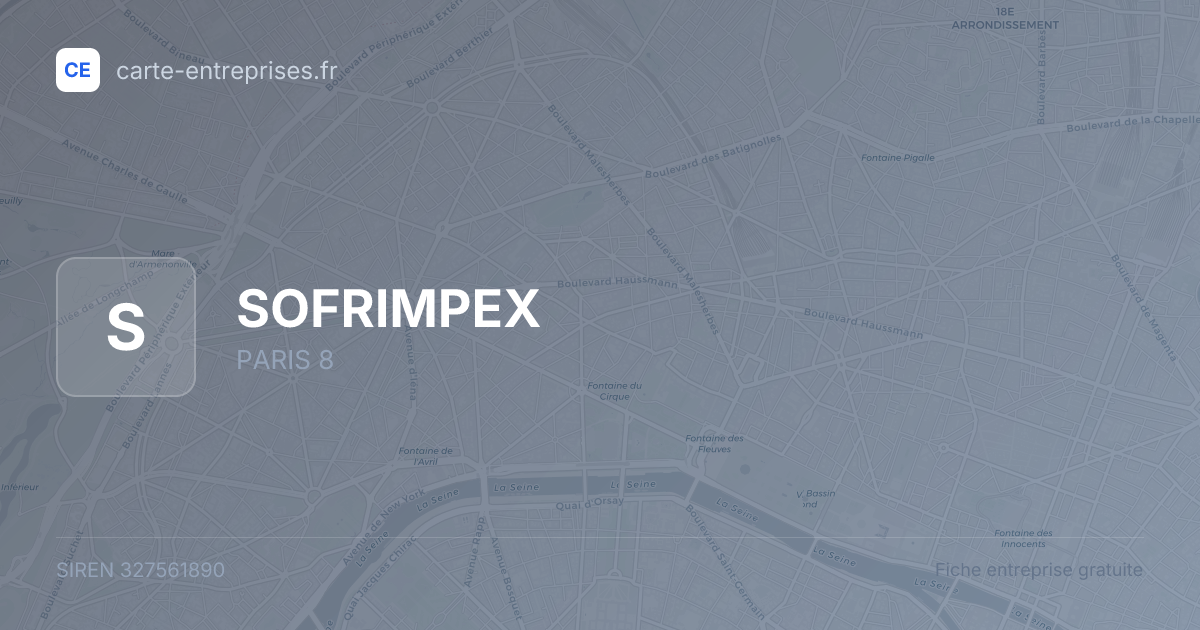 SOFRIMPEX — 327561890 — fiche entreprise