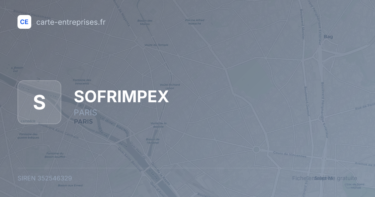 SOFRIMPEX — 352546329 — fiche entreprise