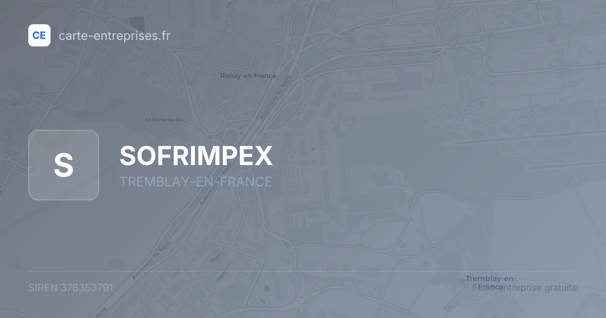 SOFRIMPEX — 378353791 — fiche entreprise