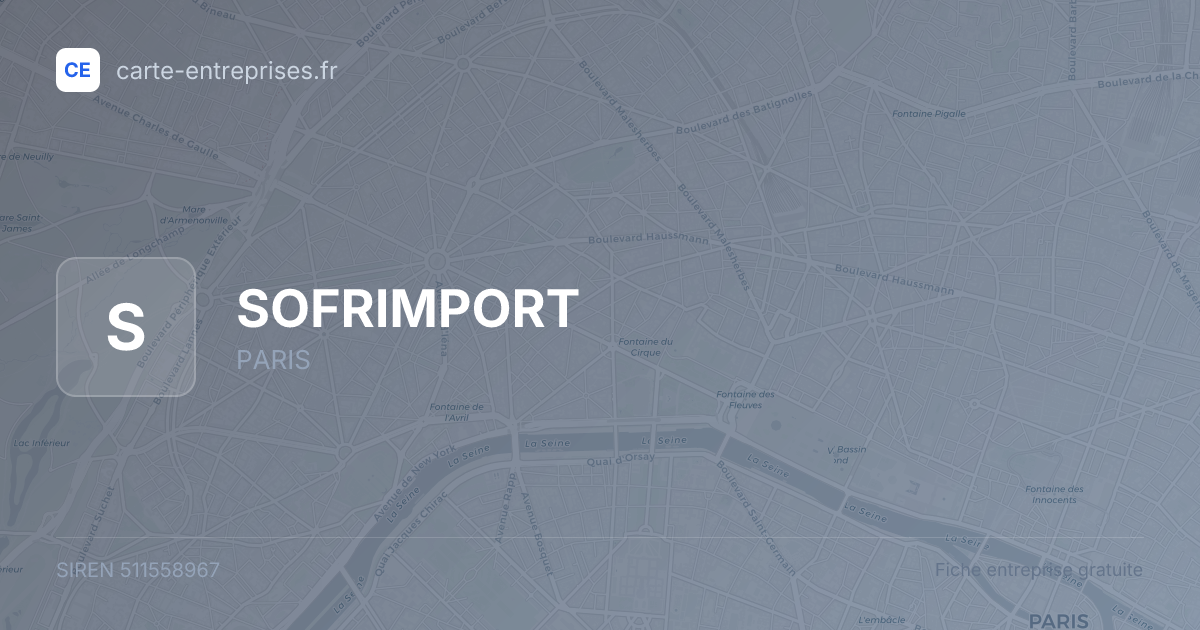 SOFRIMPORT — 511558967 — fiche entreprise