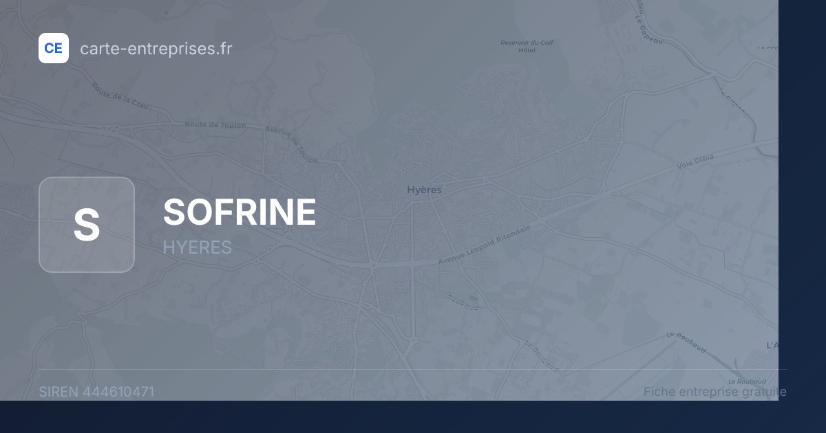 SOFRINE — 444610471 — fiche entreprise