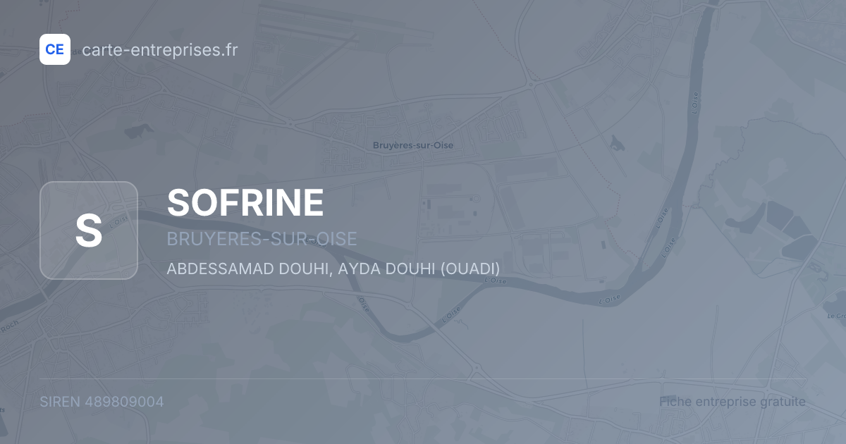 SOFRINE — 489809004 — fiche entreprise
