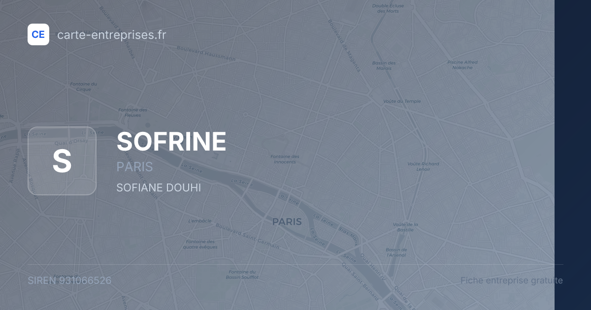 SOFRINE — 931066526 — fiche entreprise