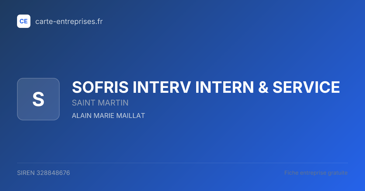 SOFRIS INTERV INTERN & SERVICE — 328848676 — fiche entreprise