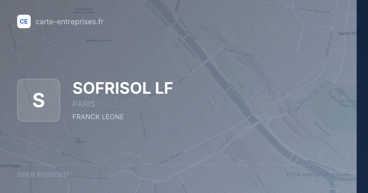 SOFRISOL LF — 800901837 — fiche entreprise