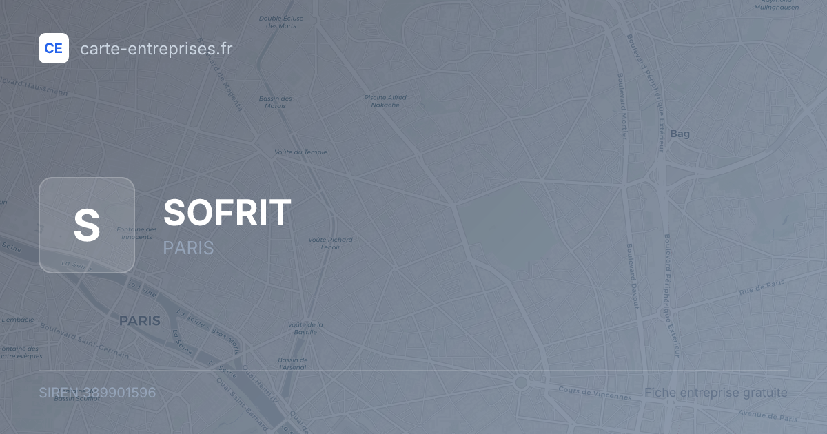 SOFRIT — 389901596 — fiche entreprise