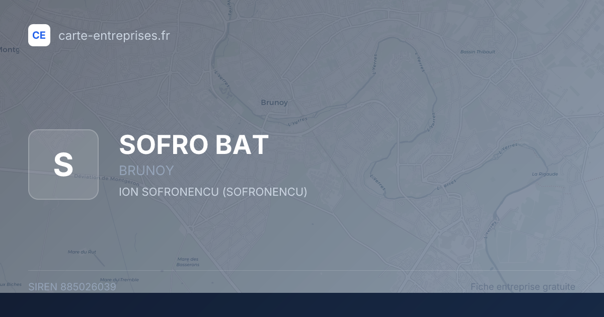 SOFRO BAT — 885026039 — fiche entreprise