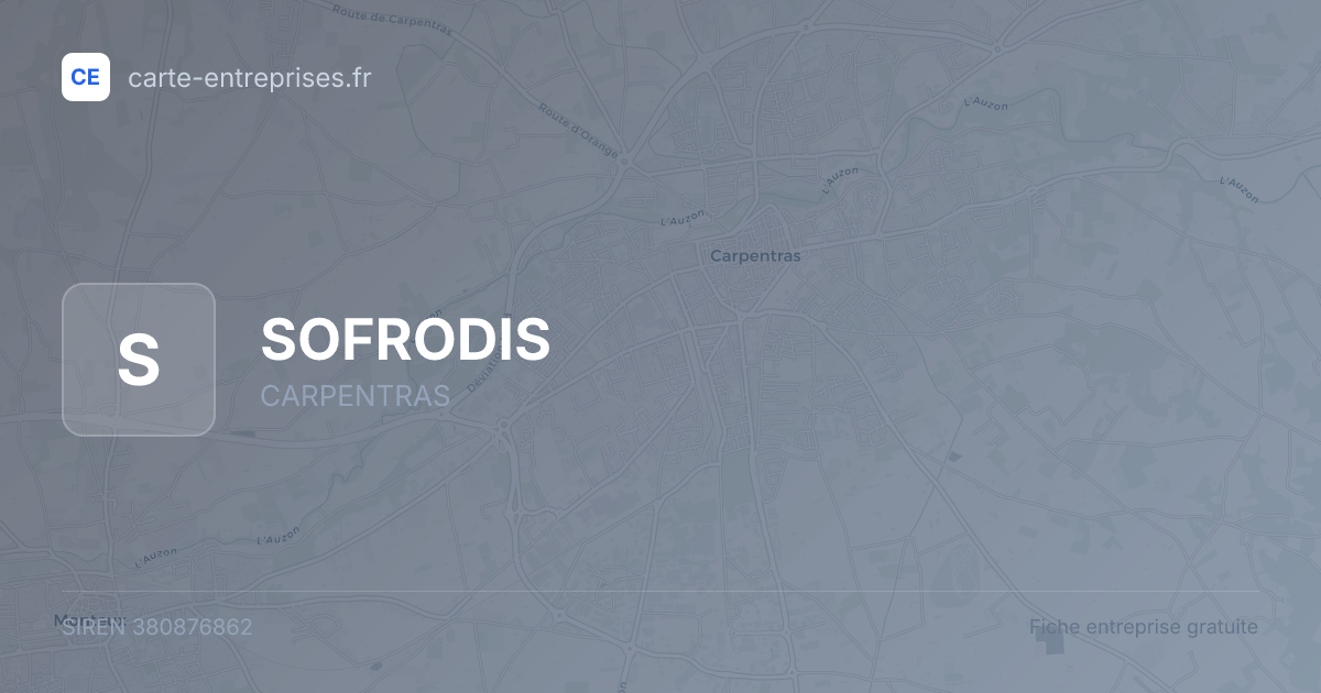 SOFRODIS — 380876862 — fiche entreprise