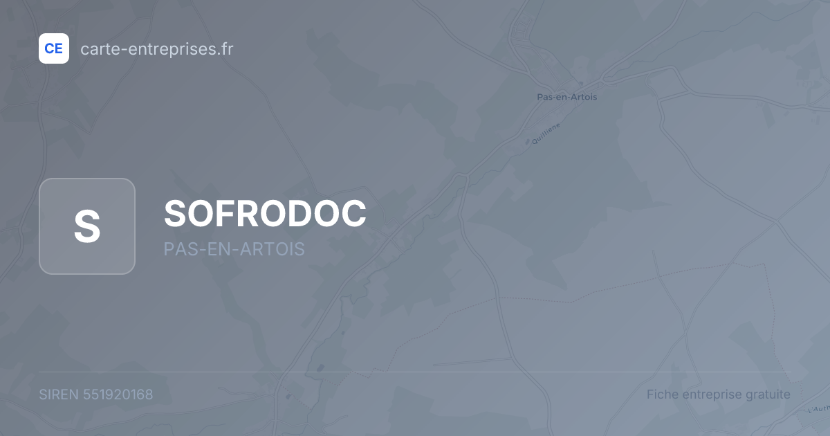 SOFRODOC — 551920168 — fiche entreprise