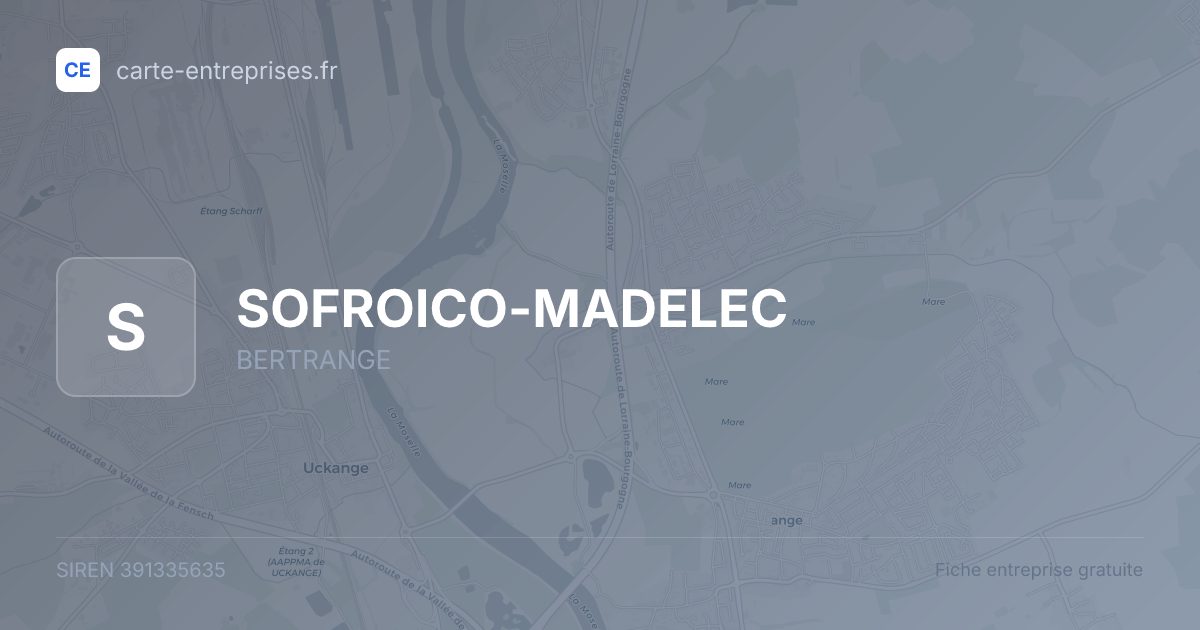 SOFROICO-MADELEC — 391335635 — fiche entreprise