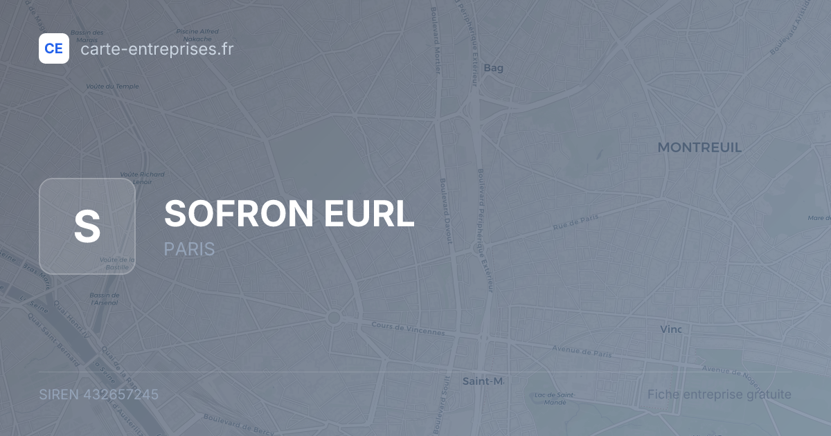 SOFRON EURL — 432657245 — fiche entreprise