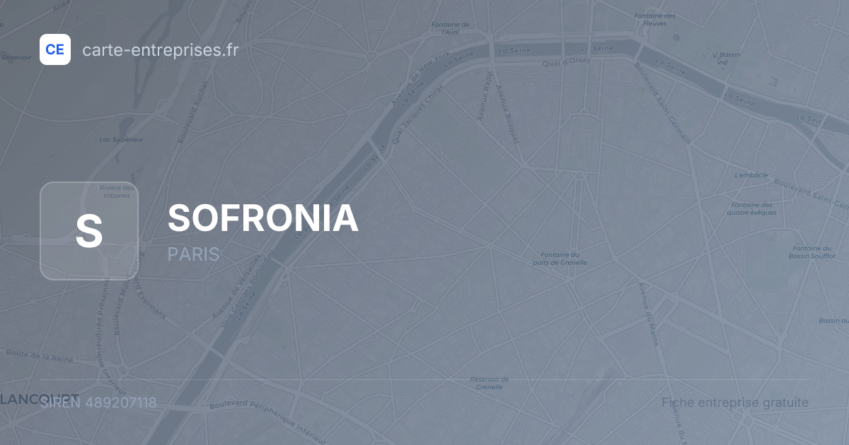 SOFRONIA — 489207118 — fiche entreprise