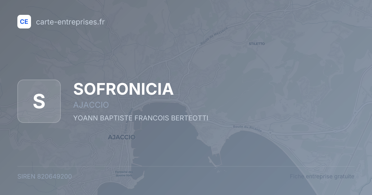 SOFRONICIA — 820649200 — fiche entreprise