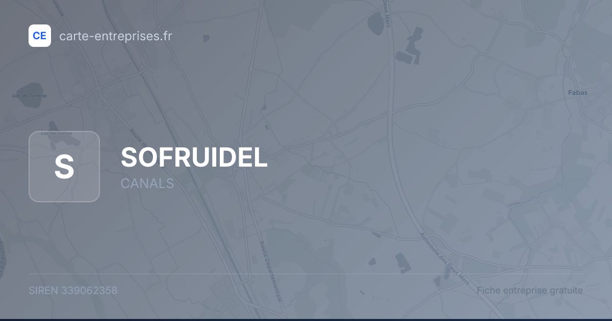 SOFRUIDEL — 339062358 — fiche entreprise