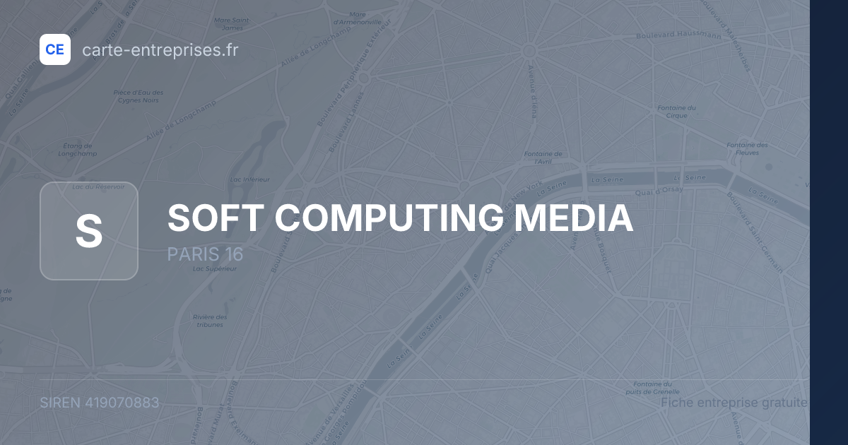 SOFT COMPUTING MEDIA — 419070883 — fiche entreprise