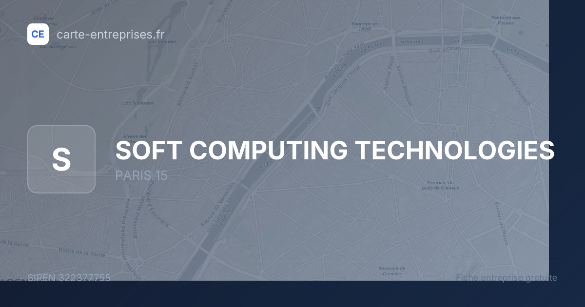 SOFT COMPUTING TECHNOLOGIES — 322377755 — fiche entreprise