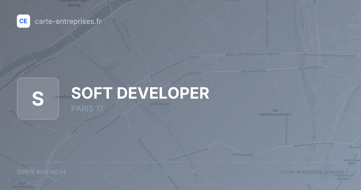 SOFT DEVELOPER — 411414634 — fiche entreprise
