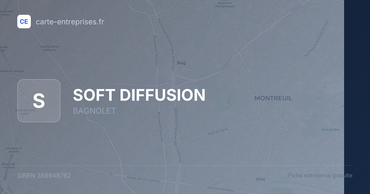 SOFT DIFFUSION — 388948762 — fiche entreprise